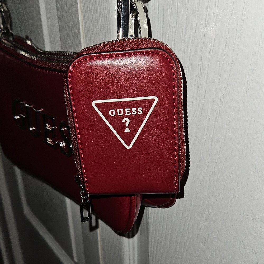 Guess Burgundy/ Red Crossbody Bag - Picture 4 of 9